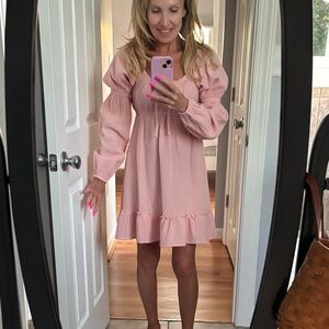 Francesca‘s Trixxi Blush Pink Long Sleeve Dress, brand new with tags never worn